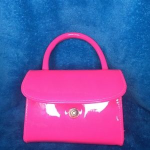 Small vinyl pink neon mini bag